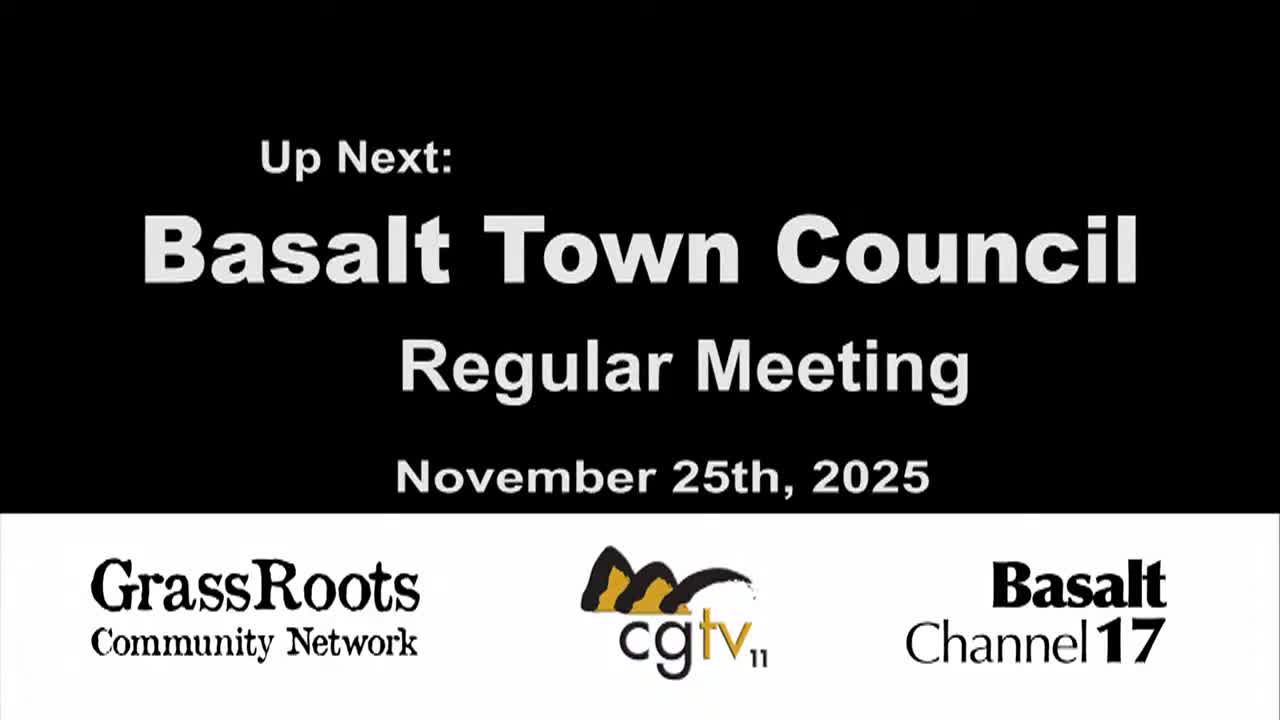 Basalt Town Council Regular Meeting 11/25/25