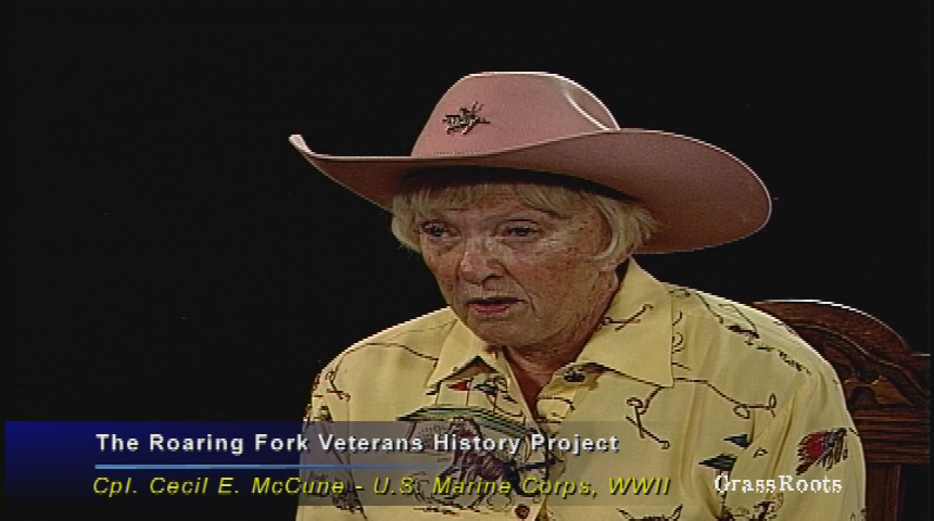 Thumbnail image for Roaring Fork Veterans' History Project - Cpl. Cecil E. McCune, U.S. Marine Corps, WWII.   Recounted by daughter Anita McCune Witt