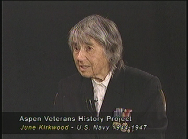 Roaring Fork Veterans History Project: June Kirkwood - US Navy - WWII (1944-1947)