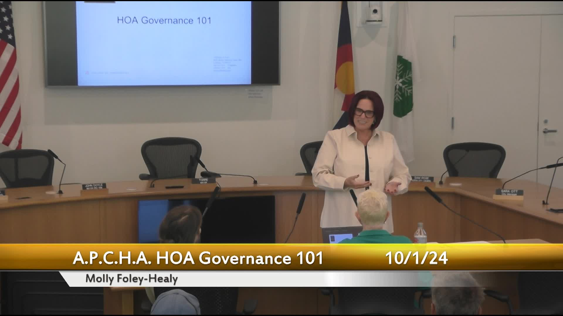 Thumbnail image for APCHA presents: HOA Boards, Homeowners, and Managers: A.P.C.H.A. "HOA Governance 101" featuring: Molly Foley-Healy @City of Aspenon 10/1/24